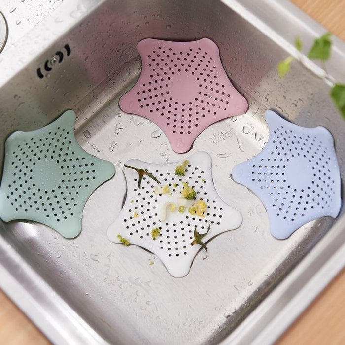 Kitchen Gadgets Accessories Star Outfall Drain Cover Basin Sink Strainer Filter Shower Hair Catcher Stopper Plug