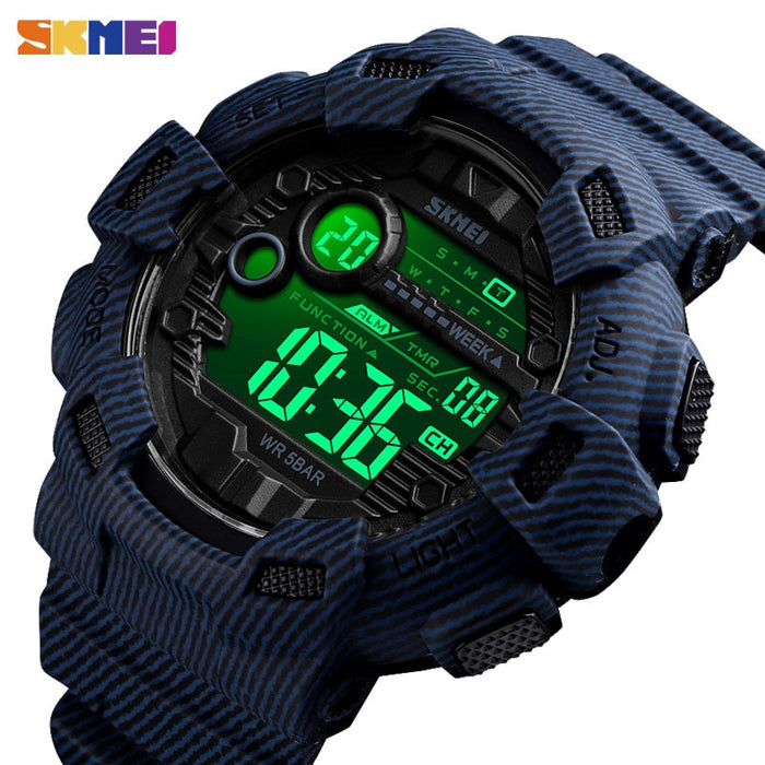 Reloj deportivo SKMEI 1472 a la moda, reloj despertador para hombre, reloj vaquero resistente al agua con pantalla semanal, relojes para hombre, reloj Digital vaquero, reloj masculino