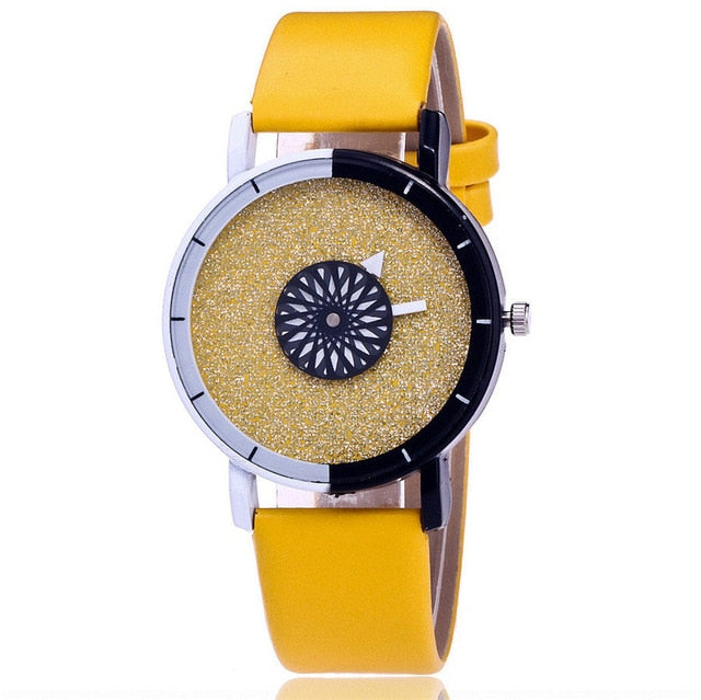 Relojes de pulsera de cuero Reloj creativo de moda Mujeres Hombres Reloj de cuarzo