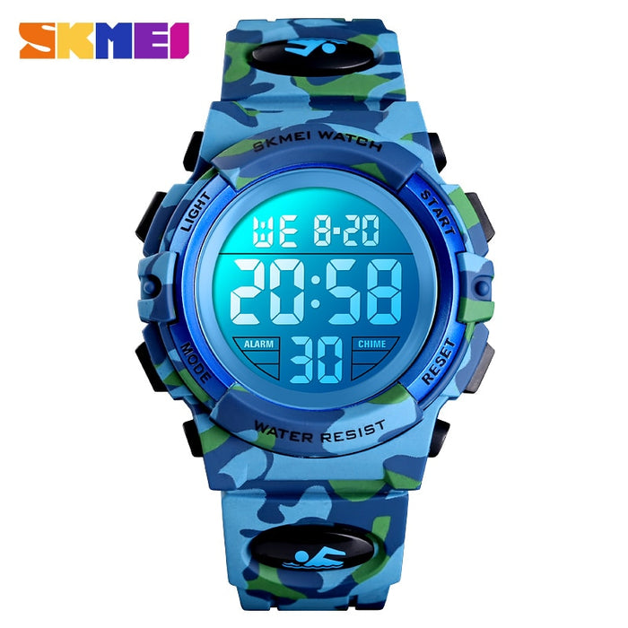 SKMEI 1548 Relojes deportivos militares para niños 50M Reloj de pulsera electrónico resistente al agua Cronómetro Reloj Reloj digital para niños y niñas 