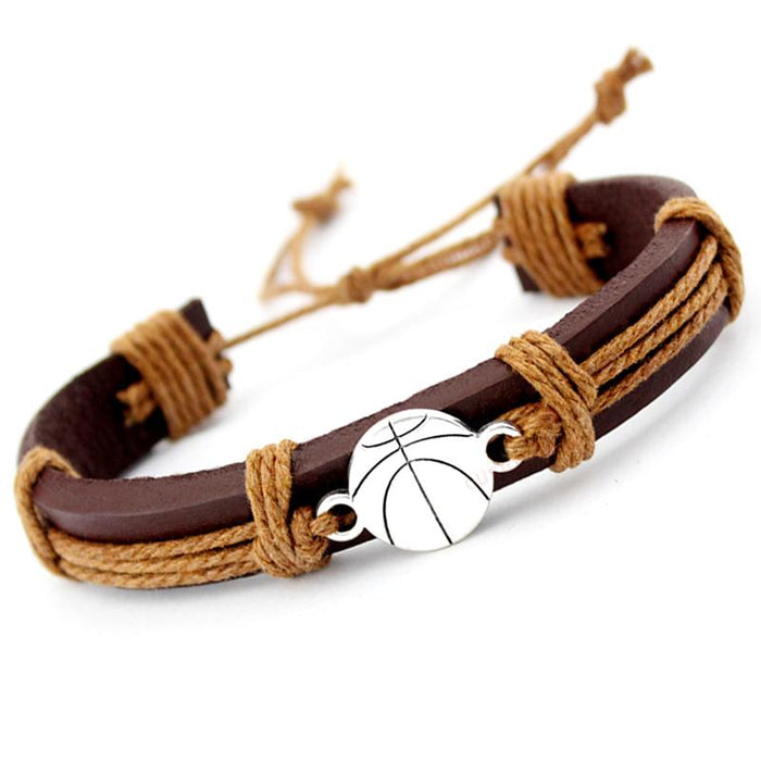 Basketball Football Soccer Softball Volleyball Leather Bracelets