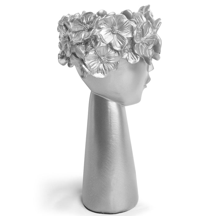 Silver flowerpot home resin ornaments