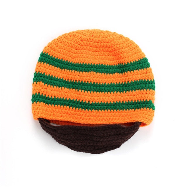 Gorro creativo de invierno cálido hecho a mano de punto con barba de ganchillo máscara para bicicleta gorro de esquí sombreros divertidos regalo de Navidad gorros Unisex para Festival