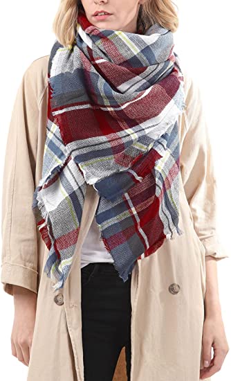 women scarves-redblack