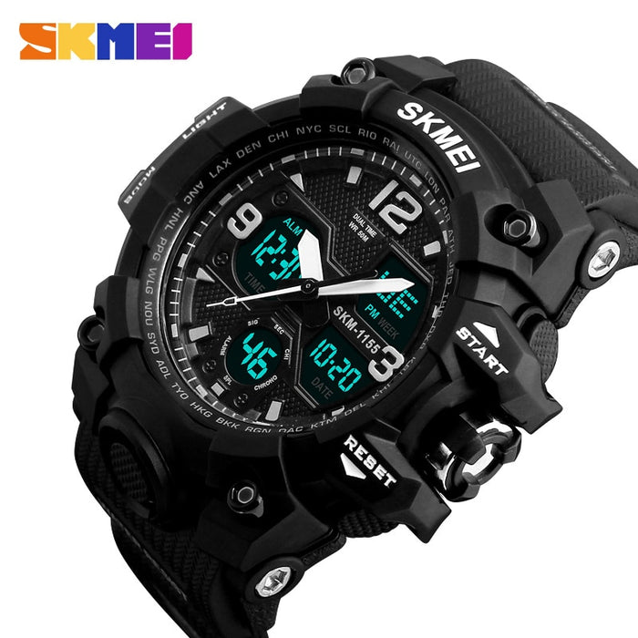 Nuevos relojes deportivos de moda para hombres SKMEI 1155B (2) Reloj analógico de cuarzo LED digital para hombres Reloj militar resistente al agua Relogio masculino 1155B