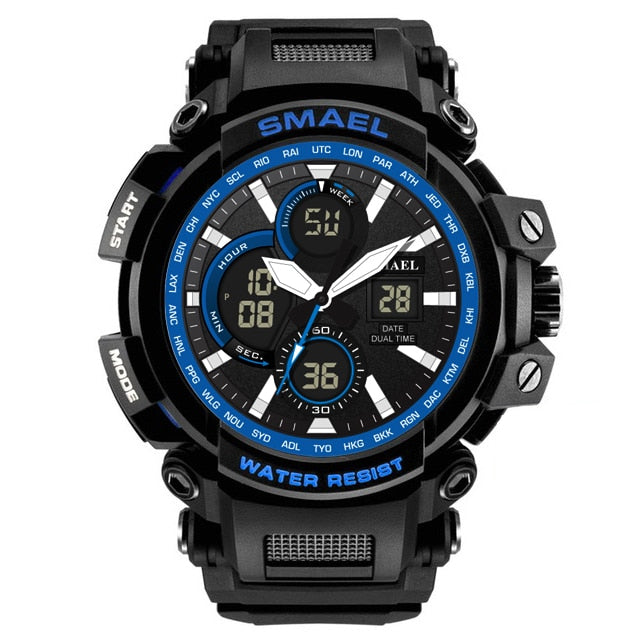 Reloj militar de camuflaje SMAEL, reloj de pulsera deportivo para hombre con pantalla de doble horario resistente al agua, relojes de cuarzo analógicos digitales para hombre 1708