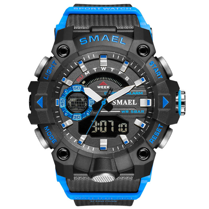 SMAEL 8040 Relojes militares Reloj deportivo para hombres Nuevo reloj de pulsera resistente al agua 50 M Cronómetro Alarma Luz LED Relojes digitales 8040 Reloj deportivo para hombres 