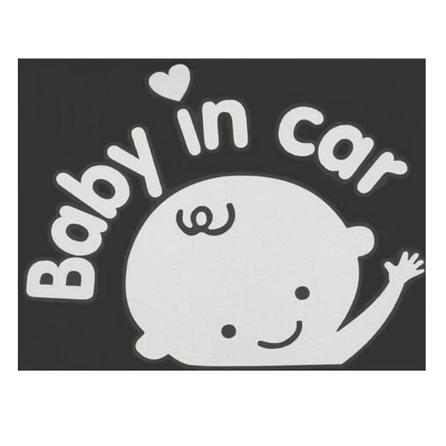 Car styling 3D Cartoon Stickers Baby In Car Warming Car-Sticker Baby on Board High Quality Dewtreetali