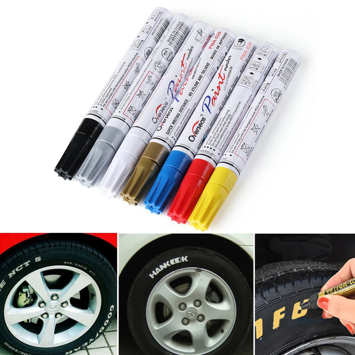 Colorful Waterproof Pen Car Tyre Tire Tread CD Metal Permanent Paint markers Graffiti Oily Marker Pen Car Styling