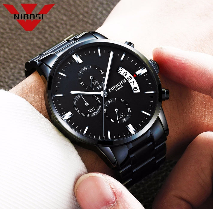 NIBOSI Relogio Masculino Men Watches Luxury Famous Top Brand Men's Fashion Casual Dress Watch Military Quartz Wristwatches Saat