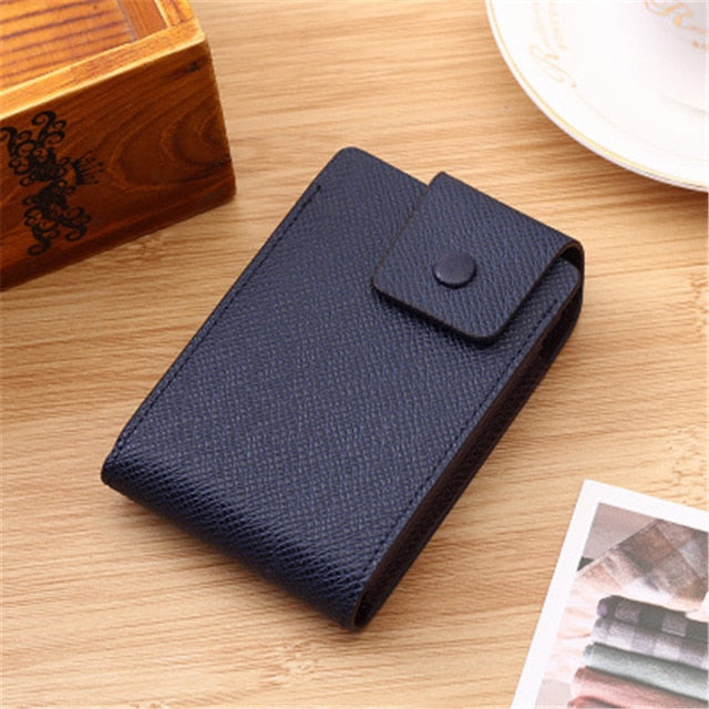 Multi-Function Pocket Storage Bag Organizer Mini Card Wallet Holder For Mens Womens PU Leather Coin Purse Bag 10 Card Slots