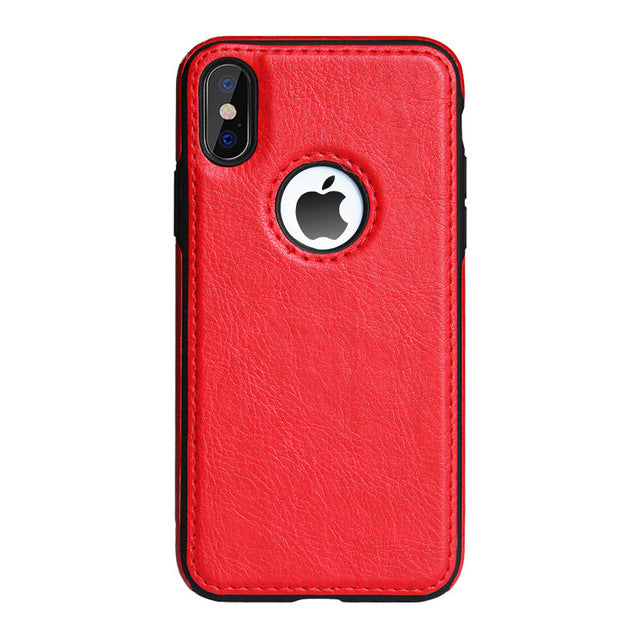 Funda de cuero PU delgada de lujo para iPhone XS Max XR Fundas de teléfono ultrafinas para iphone X 8 7 Plus 6 6s funda Coque Fundas Capa