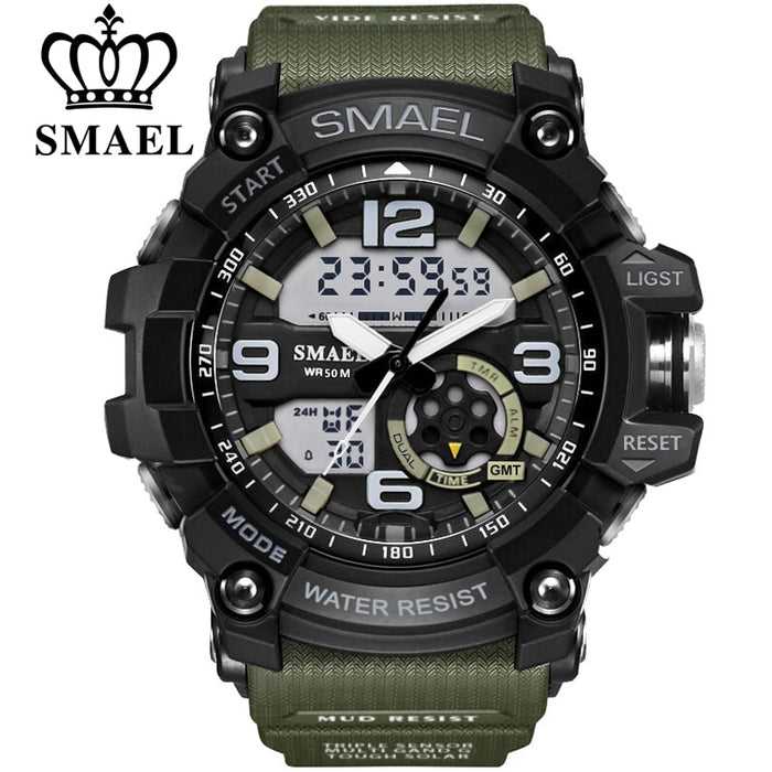 Reloj Digital SMAEL 1617B para hombre, relojes deportivos de cuarzo súper geniales para hombre, reloj de pulsera militar LED de marca de lujo para hombre xfcs