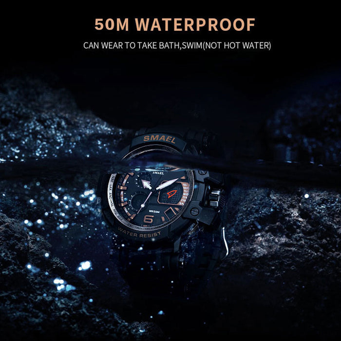 SMAEL 1509 Men Quartz Digital Watch Mens Sport Watches Electronic Military Wrist watch Male Waterproof Clock  Relogios Masculino