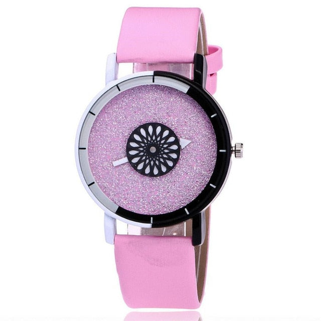 Relojes de pulsera de cuero Reloj creativo de moda Mujeres Hombres Reloj de cuarzo