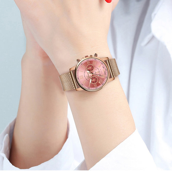 Relojes de mujer de lujo elegantes de cuarzo deportivos militares de acero inoxidable con esfera de cuero reloj de pulsera montre femme marca de lujo 2019 