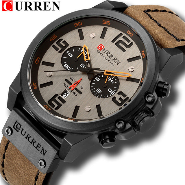 CURREN Mens Watches Top Luxury Brand Waterproof Sport Wrist Watch