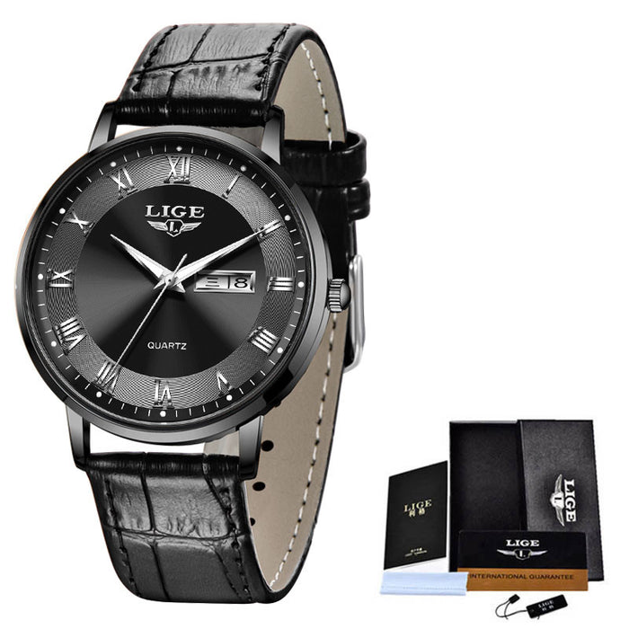 LIGE Reloj de Cuarzo Ultrafino para Mujer Reloj clásico para Mujer Reloj Impermeable con Calendario Doble Reloj con Correa de Malla Milán 