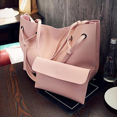 Soft Leather Women Bag Set Female Shoulder Bags