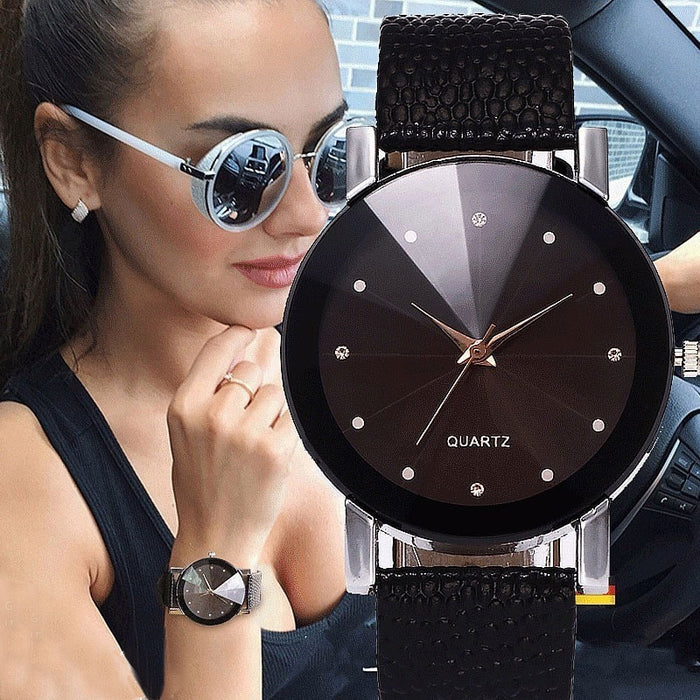 Reloj de Mujer de marca de lujo, Reloj de cuarzo Simple informal para Mujer, Reloj de pulsera con correa de cuero, Reloj para Mujer