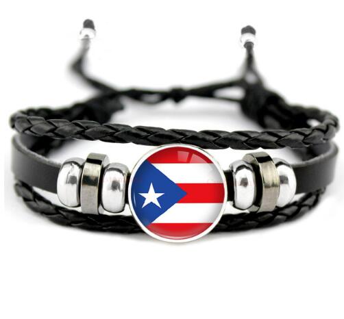 Country Flags Leather Bracelets