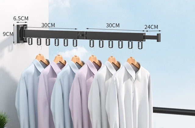 Retractable Cloth Drying Rack Folding Clothes Hanger Wall Mount Indoor Amp Outdoor Space Saving Home Laundry Clothesline