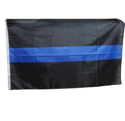 90*150cm USA Police Flags Thin American National Banner White And Blue Stars Printed Strip with Brass Grommets