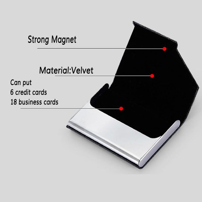 Itapkris-tarjetero de identificación de negocios para hombre y mujer, tarjetero de aluminio y Metal de marca a la moda, Porte Carte de cuero PU