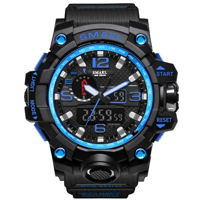 Reloj de pulsera de cuarzo militar para hombre con pantalla dual Reloj digital deportivo resistente para hombres