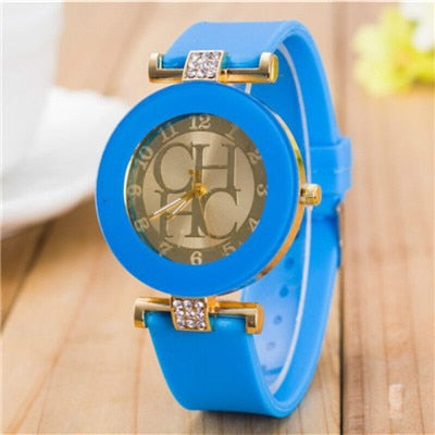 New simple leather Brand Geneva Casual Quartz Watch Women Crystal Silicone Watches Relogio Feminino Wrist Watch