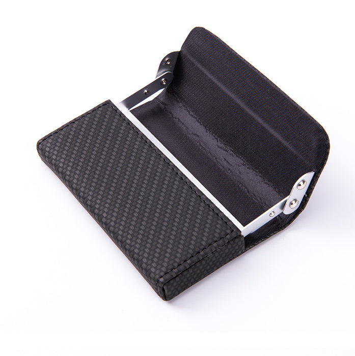 Business Card Case Men's Business Gift Metal Leather Business Card Holder Business Card Storage Box Flip Business Card Case 886#