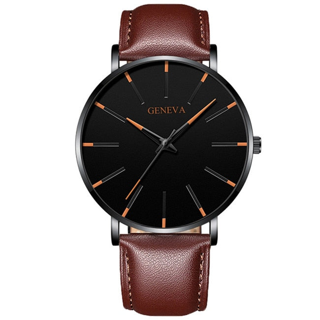 Relojes minimalistas ultrafinos a la moda para hombre, relojes sencillos de negocios con correa de malla de acero inoxidable, reloj de cuarzo, reloj Masculino