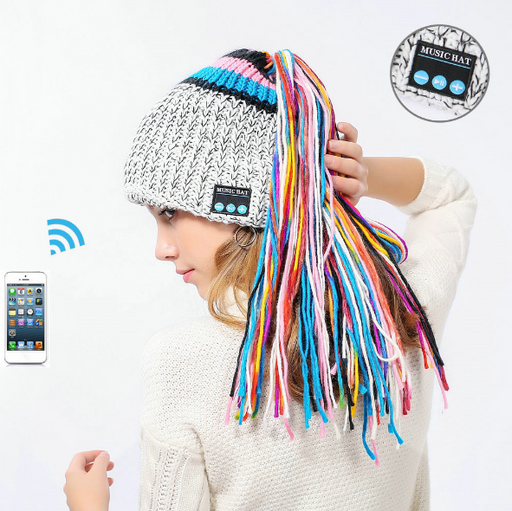 Winter Warm Knit Bluetooth Beanie with Wireless Headphone Headset Speakers & Mic Rechargeable Battery Hands Free for Outdoor Sport for Women Teens Girls - eZthings USA WE SORT ALL THE CRAZIEST GADGETS, GIZMOS, TOYS & TECHNOLOGY, SO YOU DON'T HAVE TO.