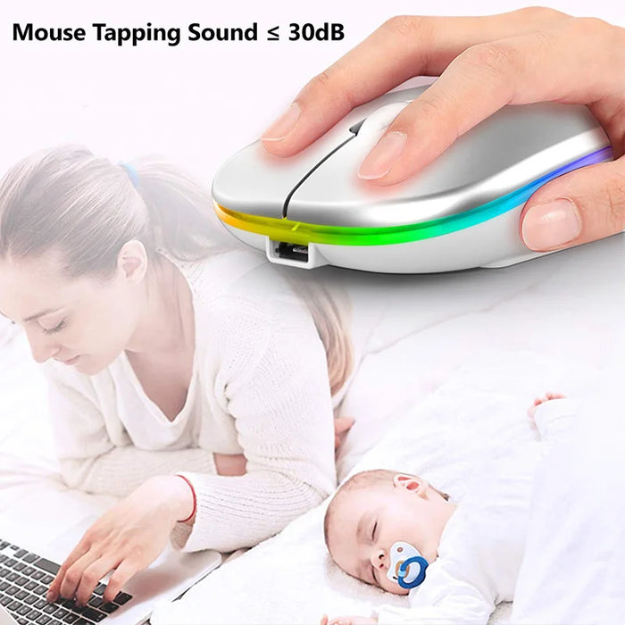 eThings Wireless Mouse For Laptop PC Bluetooth RGB Rechargeable Mouses Wireless Computer Silent Mice LED Backlit Ergonomic Gaming Mouse - eZthings USA WE SORT ALL THE CRAZIEST GADGETS, GIZMOS, TOYS & TECHNOLOGY, SO YOU DON'T HAVE TO.