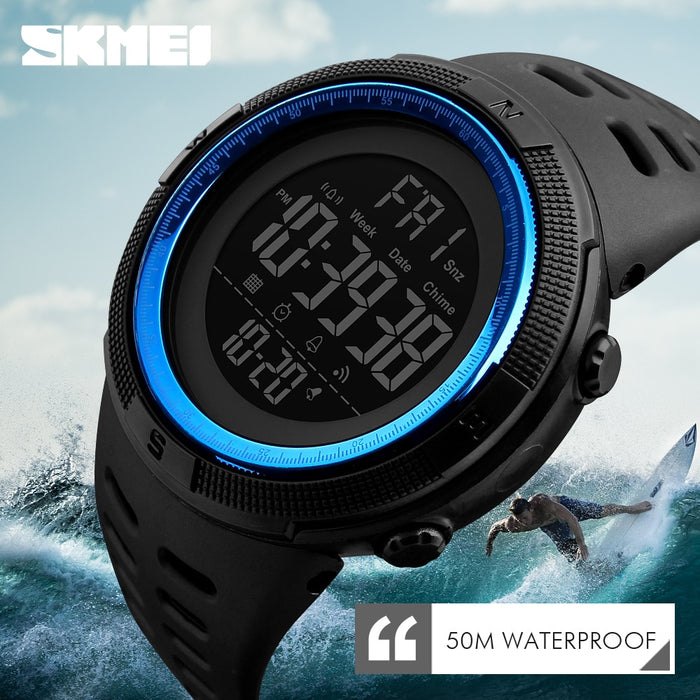 Relojes SKMEI impermeables para hombre, nueva moda, reloj Digital LED informal para deportes al aire libre, relojes de pulsera multifunción para hombres para estudiantes 