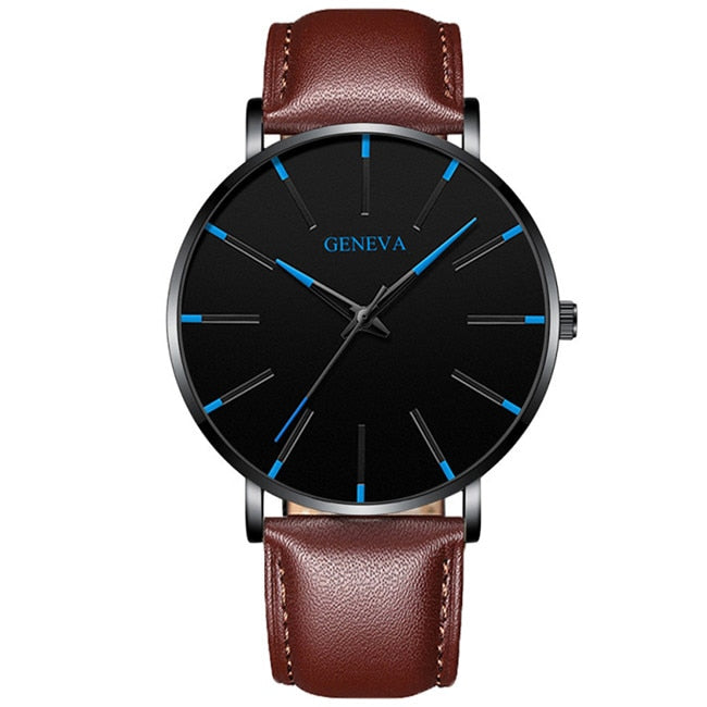 Relojes minimalistas ultrafinos a la moda para hombre, relojes sencillos de negocios con correa de malla de acero inoxidable, reloj de cuarzo, reloj Masculino