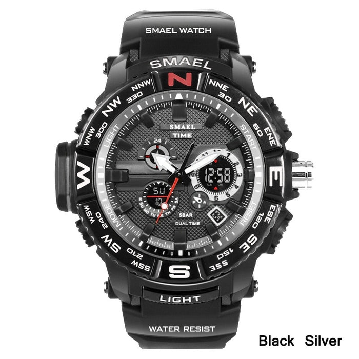 men sport watches SMAEL 1531 brand dual display watch men LED digital analog electronic quartz watches 30M waterproof male clock