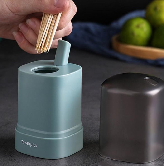 Automatic Pop-up Toothpick Box Portable Pop-up Toothpick Holder Container for Restaurant Kitchen Toothpicks Dispenser