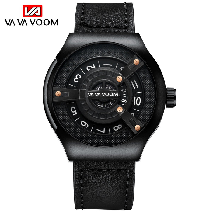 VAVA VOOM Brand VA-275 Creative Big Watch Men Fashions Sports Watches Men's Wrist Watch Men Luxury Casual Men Watch Leather Male Clock