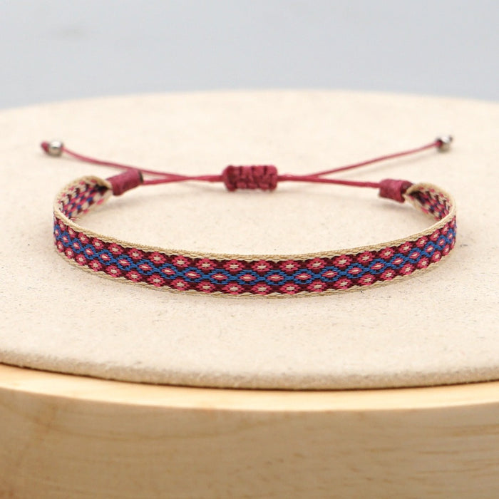 Bohemian style woven strap pure handmade woven bracelet