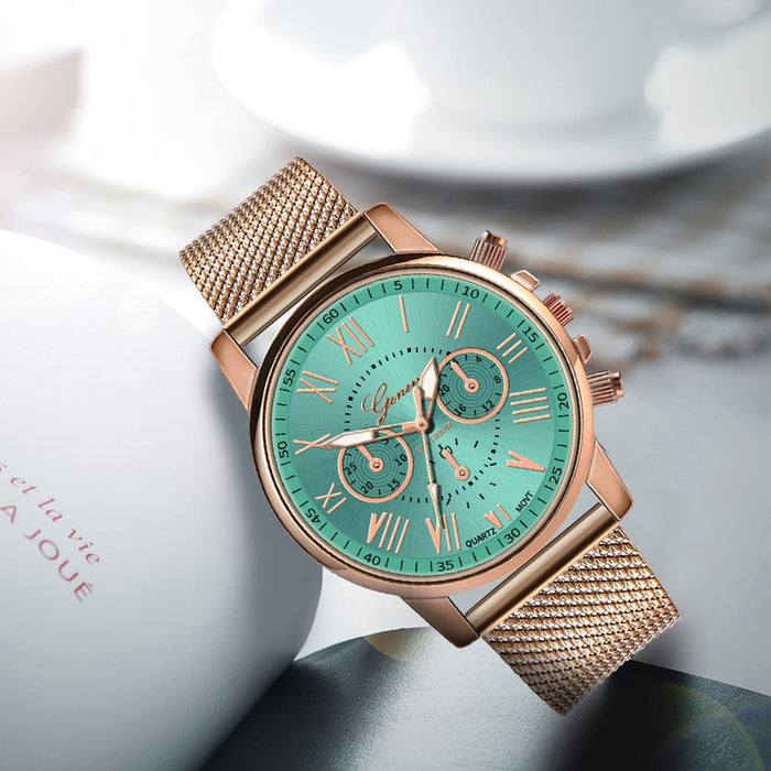 Relojes de mujer de lujo elegantes de cuarzo deportivos militares de acero inoxidable con esfera de cuero reloj de pulsera montre femme marca de lujo 2019 