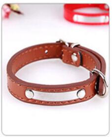 Leather Engraved Dog Collar Custom Puppy Cat Pet Collars ID