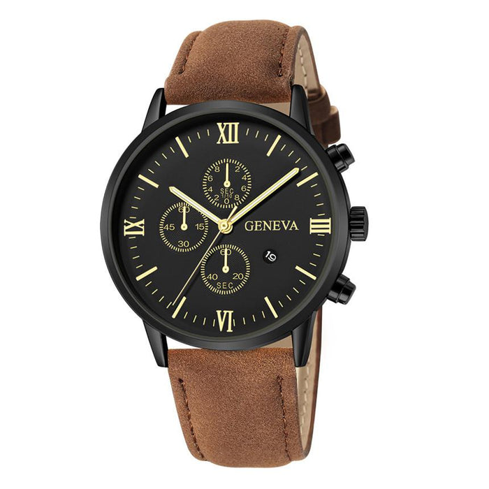 Reloj Masculino, relojes deportivos a la moda para hombre, caja de acero inoxidable, Reloj con correa de cuero, Reloj de pulsera de cuarzo para negocios, Reloj Homb 