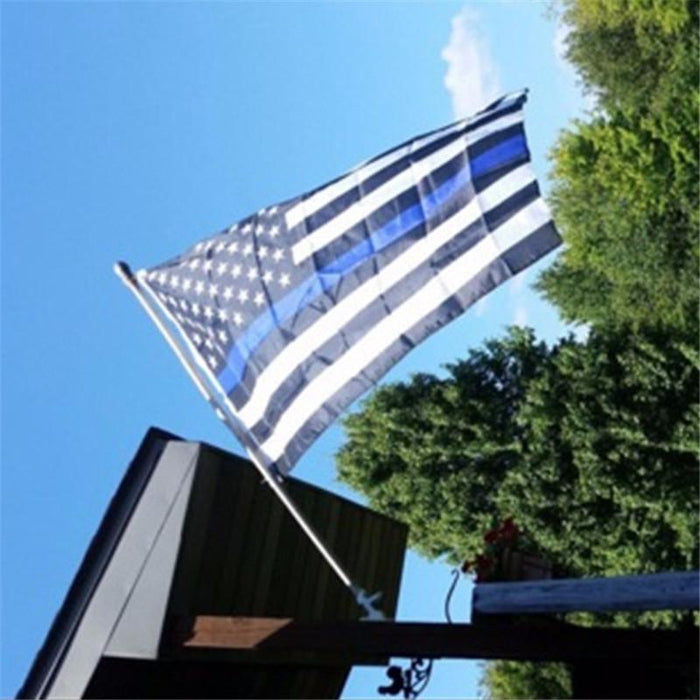 90*150cm USA Police Flags Thin American National Banner White And Blue Stars Printed Strip with Brass Grommets