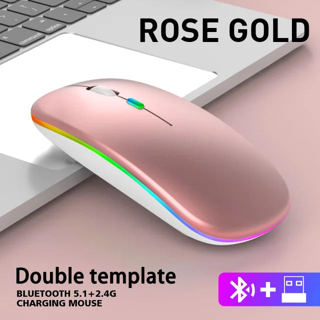 eThings Wireless Mouse For Laptop PC Bluetooth RGB Rechargeable Mouses Wireless Computer Silent Mice LED Backlit Ergonomic Gaming Mouse - eZthings USA WE SORT ALL THE CRAZIEST GADGETS, GIZMOS, TOYS & TECHNOLOGY, SO YOU DON'T HAVE TO.