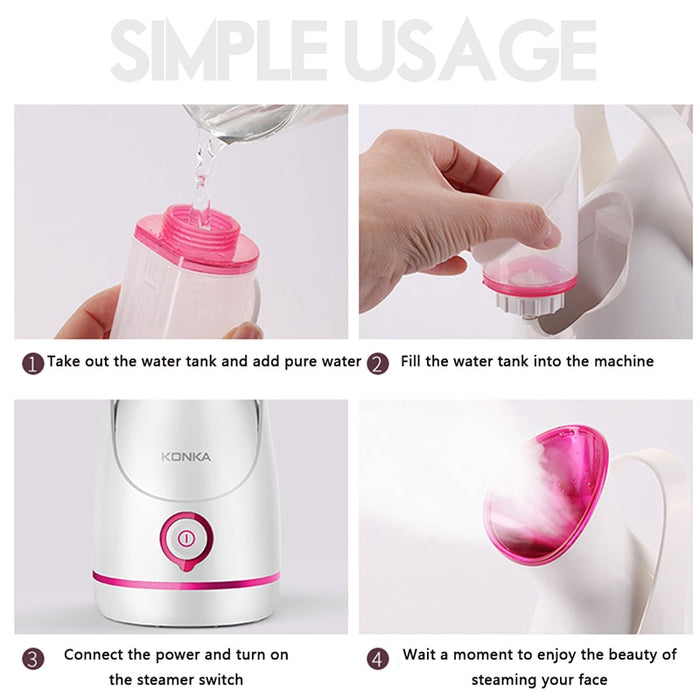 KONKA Facial steamer Large-capacity water tank 100ml Gentle and Deap cleaning face steamer Electric spa face steamer Whitening - eZthings USA WE SORT ALL THE CRAZIEST GADGETS, GIZMOS, TOYS & TECHNOLOGY, SO YOU DON'T HAVE TO.