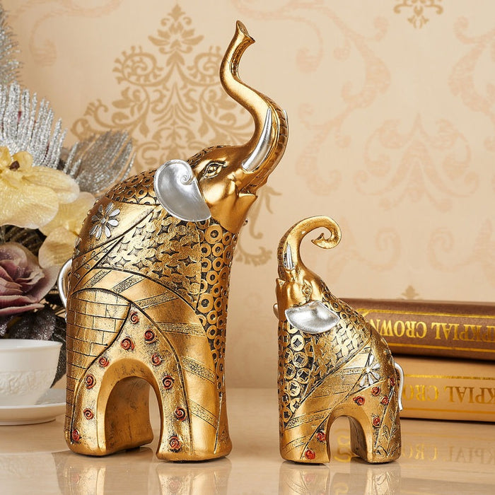 Artesanías de resina estilo europeo pareja elefante sala de estar decoración del hogar gabinete de vino decoración de estudio regalo de boda