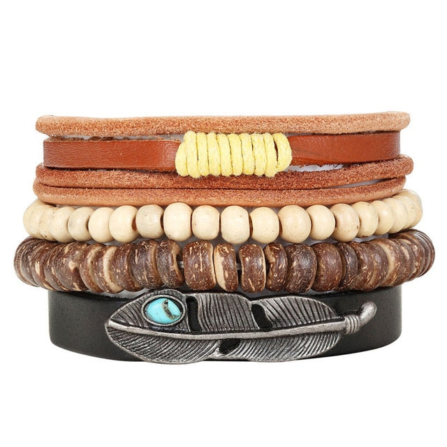 Punk Leather Bracelet Lucky Spade Straight Flush Poker Handmade Charm Bracelet Men Friendship homme Jewelry