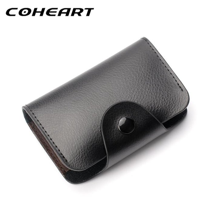 Genuine Leather Card Wallet for Men and Women Cowhide Business Card Holder Credit Card Purse