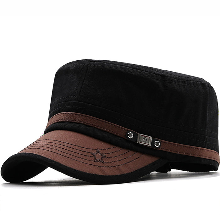 Gorra plana para fanáticos militares, gorra de béisbol de camuflaje para hombres, gorra de cuero con visera, gorra militar con ala curva, sombrero informal para el sol para montañismo 